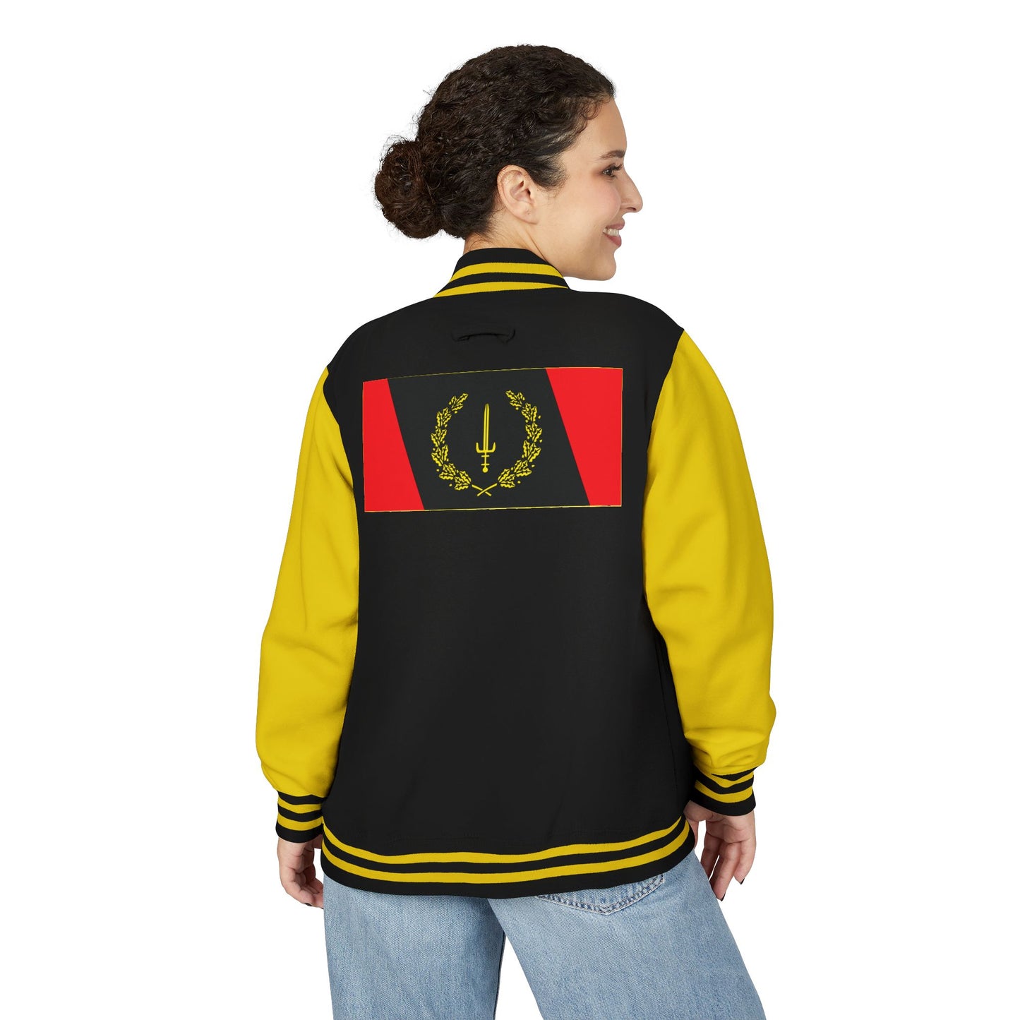 The Black American Heritage flag V2 Unisex Heavyweight Letterman Jacket