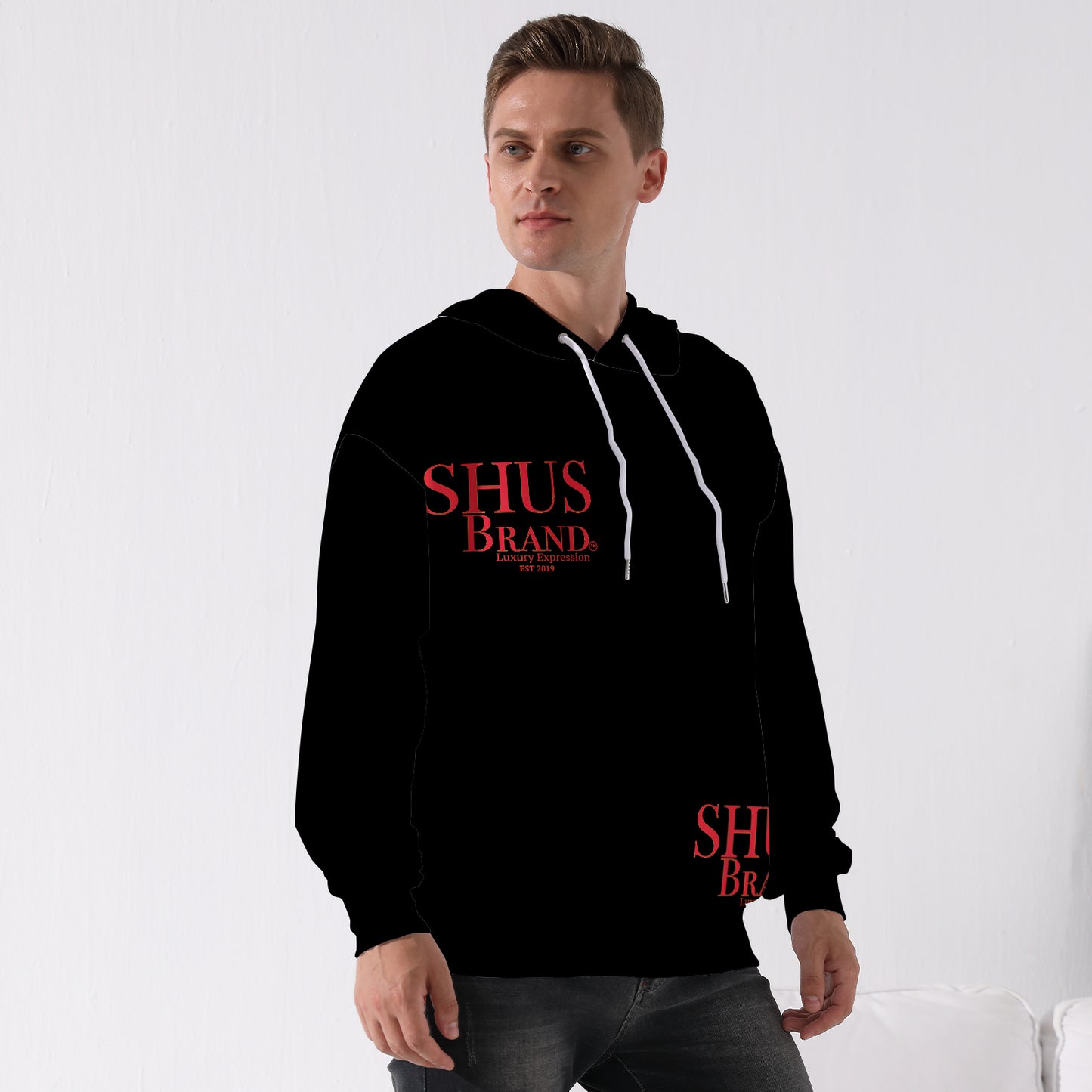 SHUS Brand Luxury Expression 3 logo Men's Hoodie