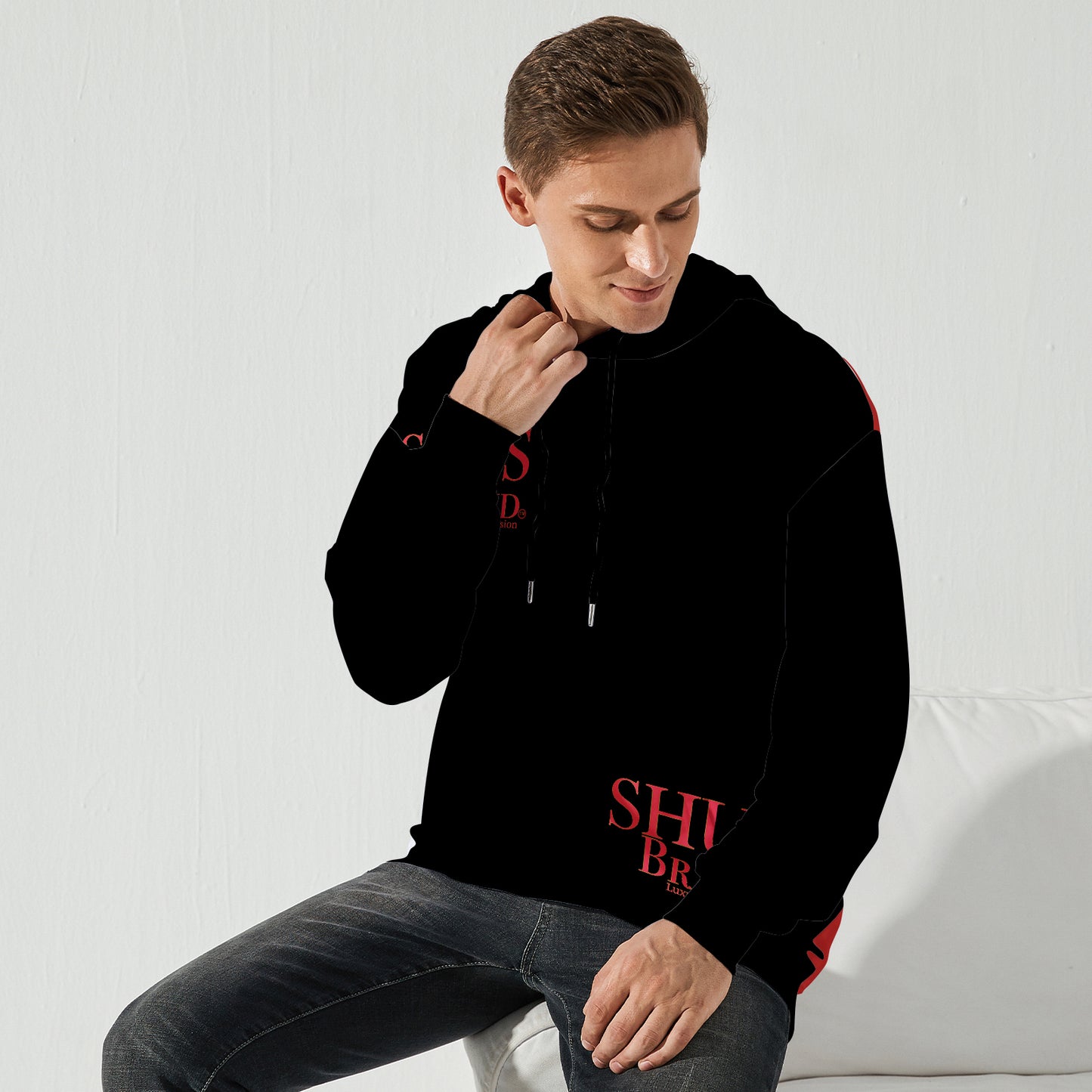 SHUS Brand Luxury Expression 3 logo Men's Hoodie