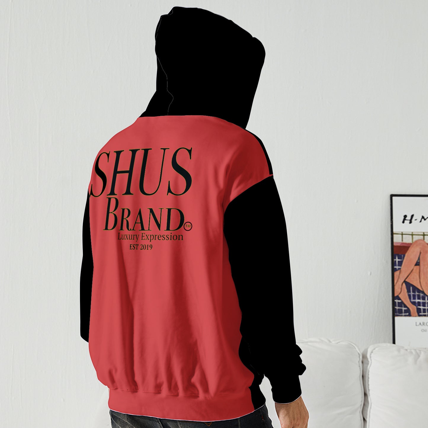 SHUS Brand Luxury Expression 3 logo Men's Hoodie