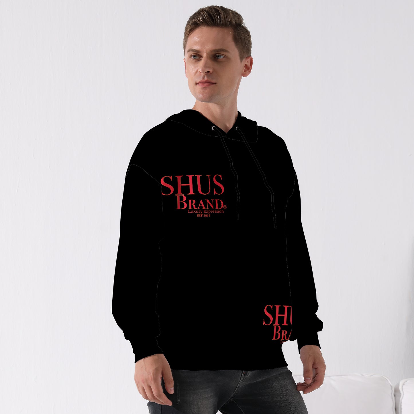 SHUS Brand Luxury Expression 3 logo Men's Hoodie