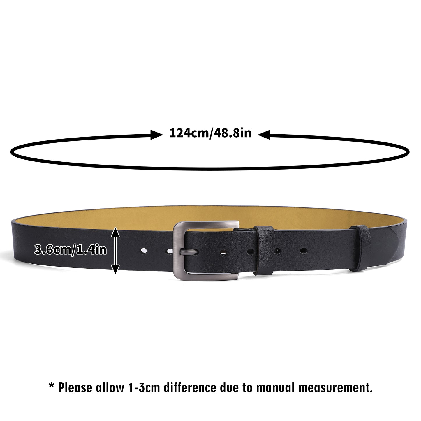 SHUS Brand Luxury Expression Black Engraved Leather Belt