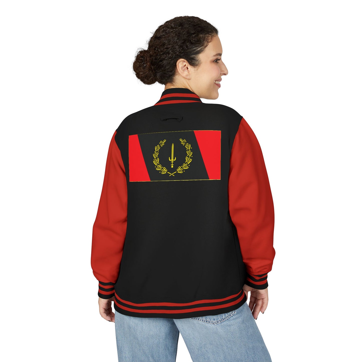 The Black American Heritage flag V2 Unisex Heavyweight Letterman Jacket
