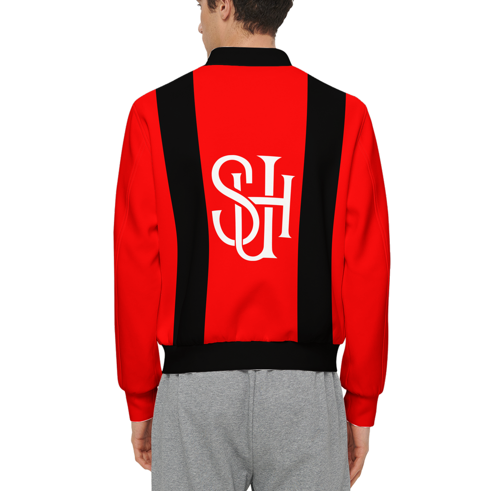 Red Men's Warm-Up Fill Bomber Jacket