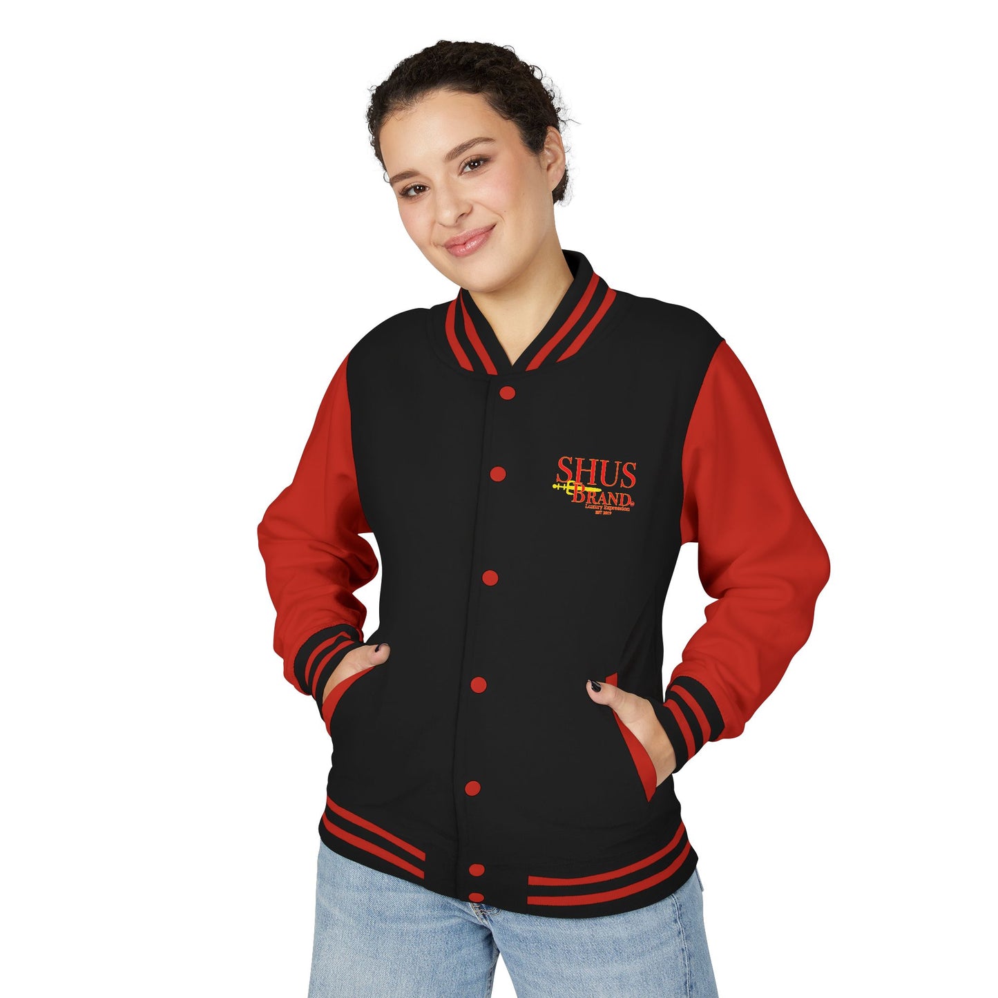 The Black American Heritage flag V2 Unisex Heavyweight Letterman Jacket