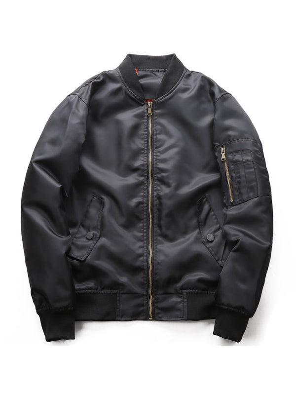 No Logo Baseball Collar Air Force Pilot Unisex Jacket