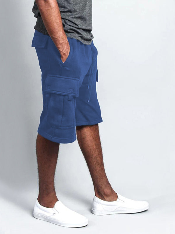 Style five-Pocket pants casual multi-pocket loose straight-leg cargo shorts