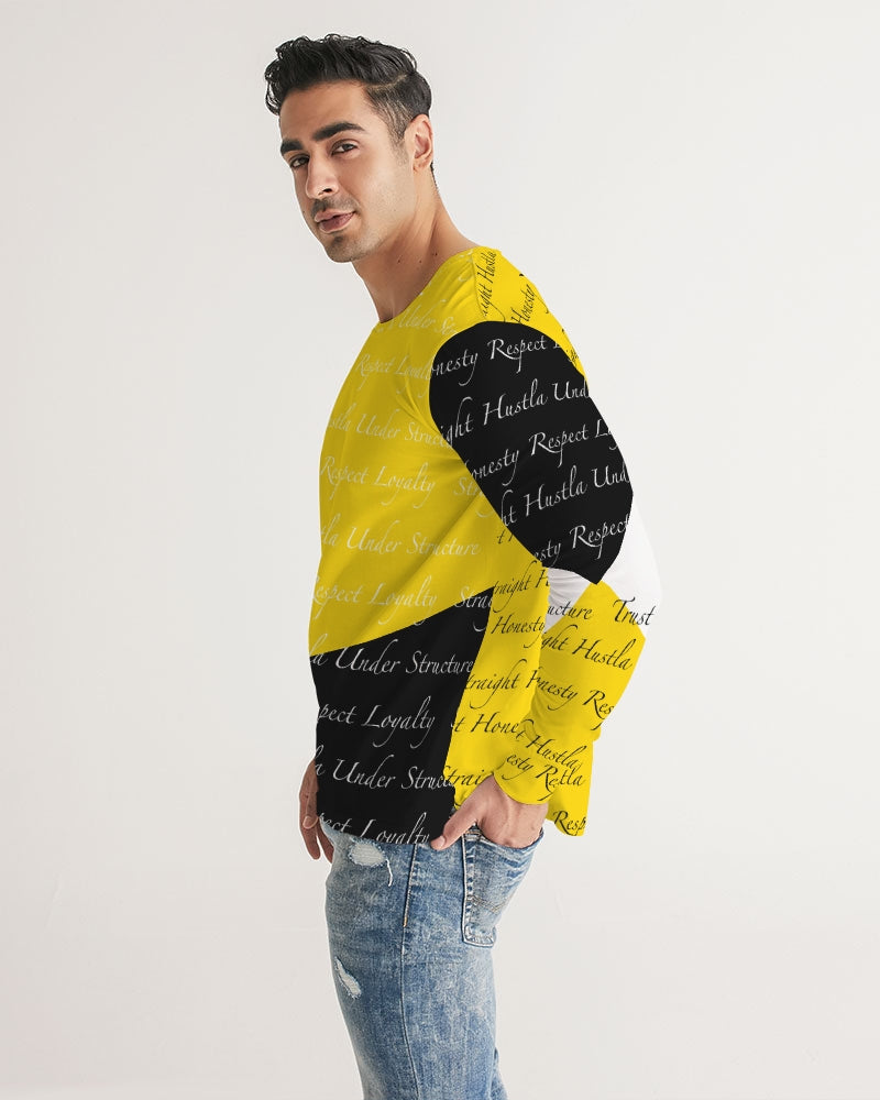 SHUS Brand Dripping Gold Men's luxury Long Sleeve Tee