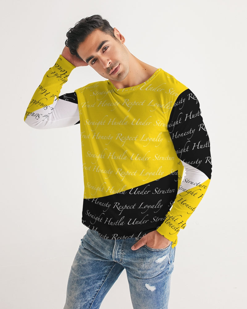 SHUS Brand Dripping Gold Men's luxury Long Sleeve Tee