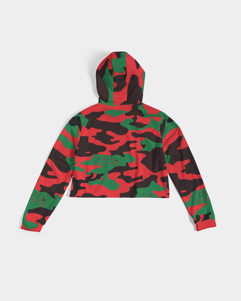 SHUS Brand RBG Camo Luxury Women's Cropped Hoodie