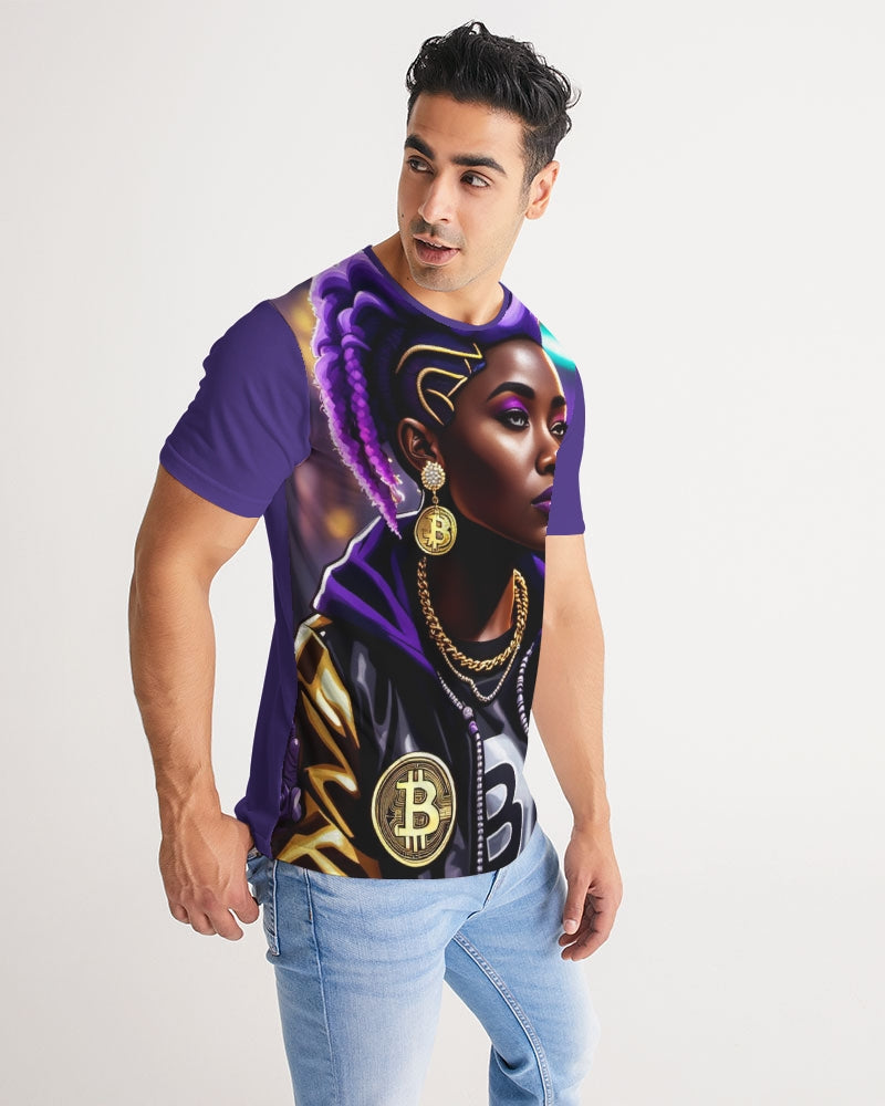 Bitcoin and The Lady in Purple Men's All-Over Print Tee