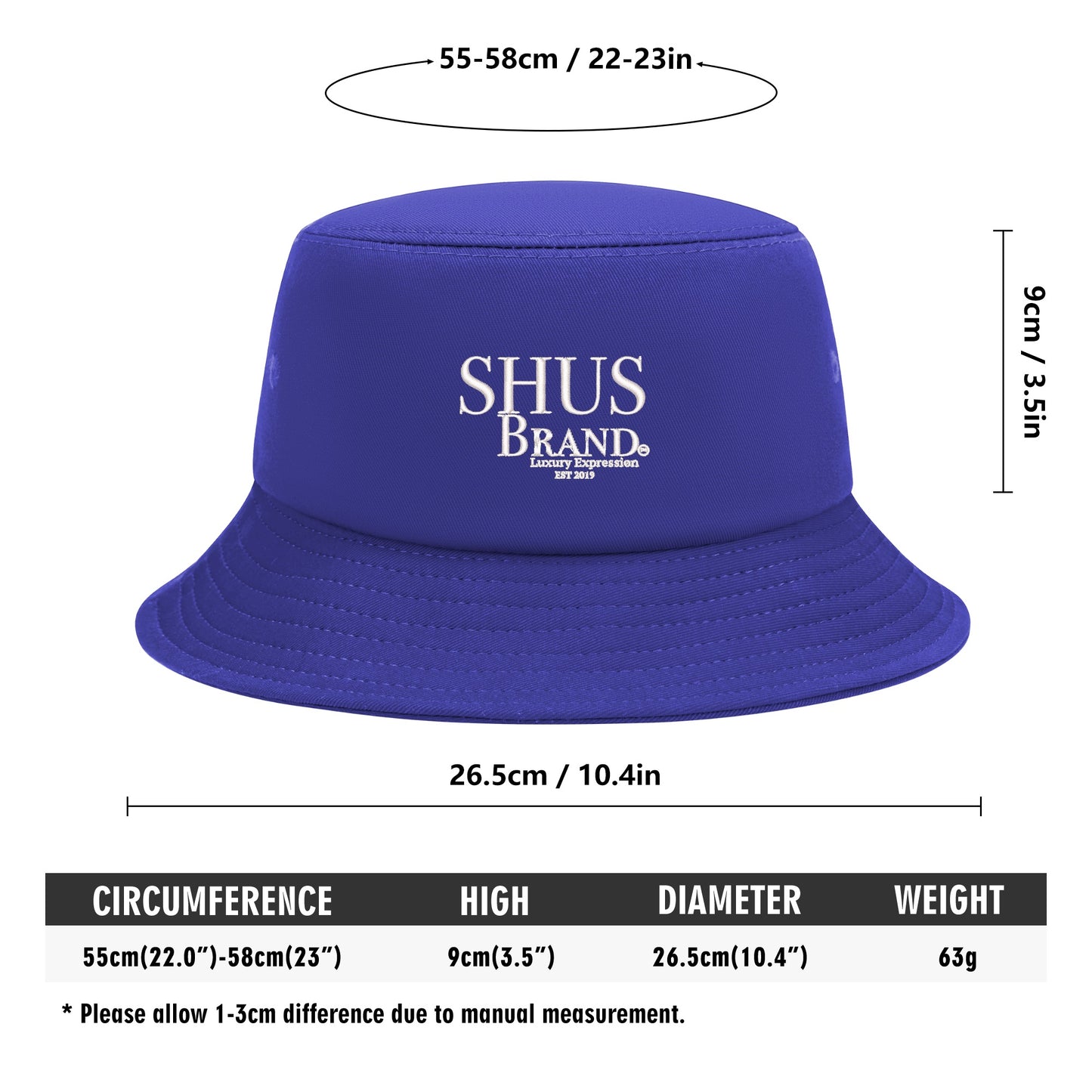 SHUS Brand luxury Embroidered Bucket Hats