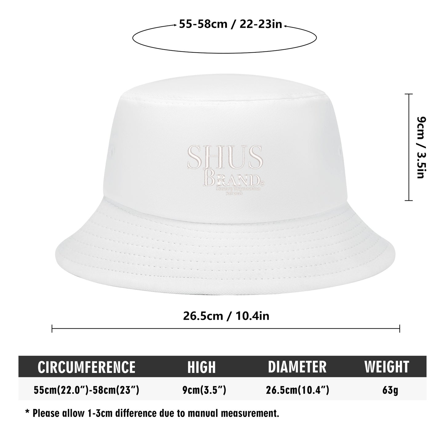 SHUS Brand luxury Embroidered Bucket Hats