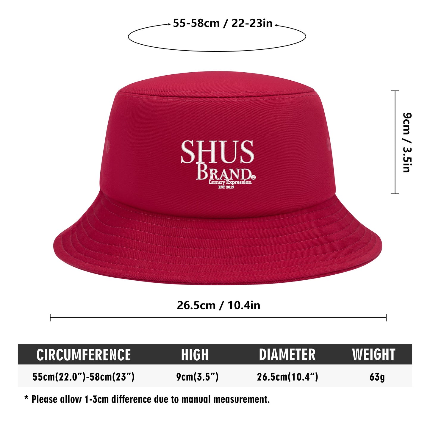 SHUS Brand luxury Embroidered Bucket Hats