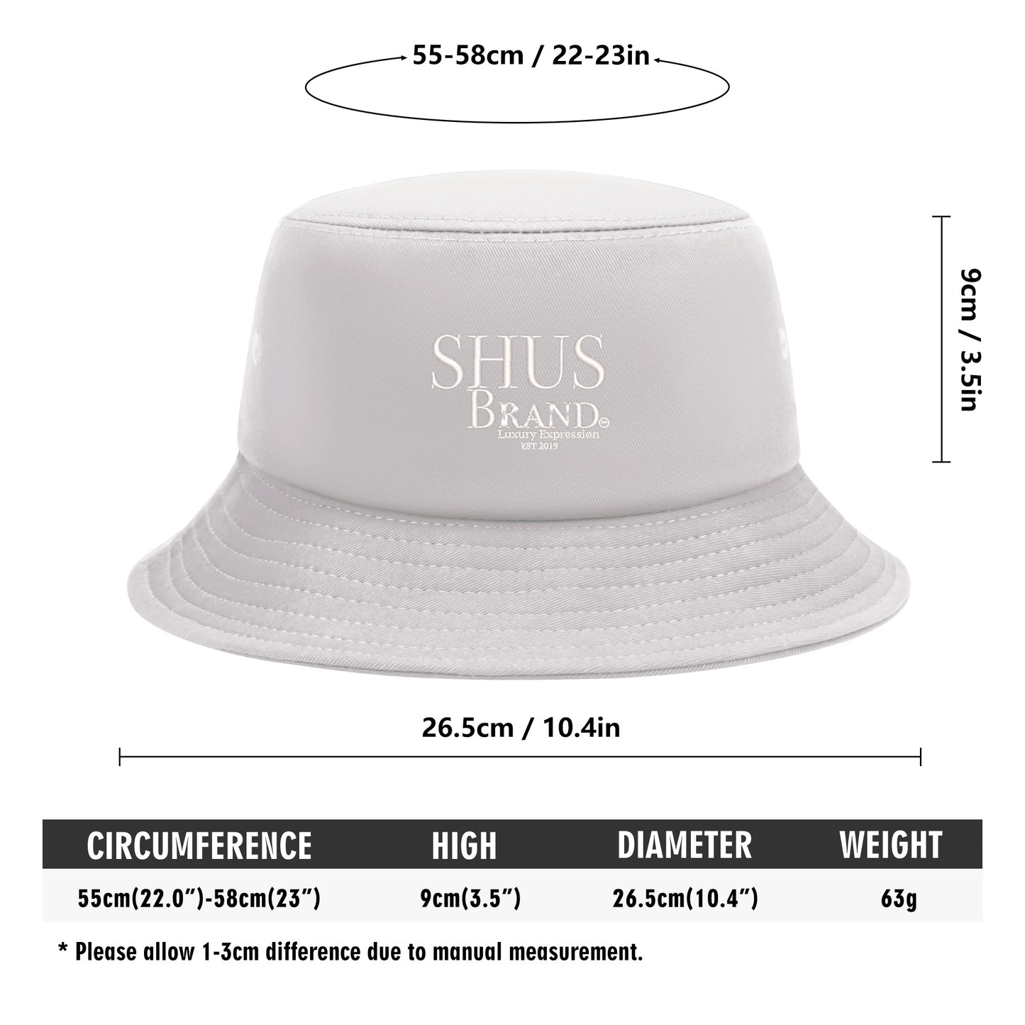 SHUS Brand luxury Embroidered Bucket Hats