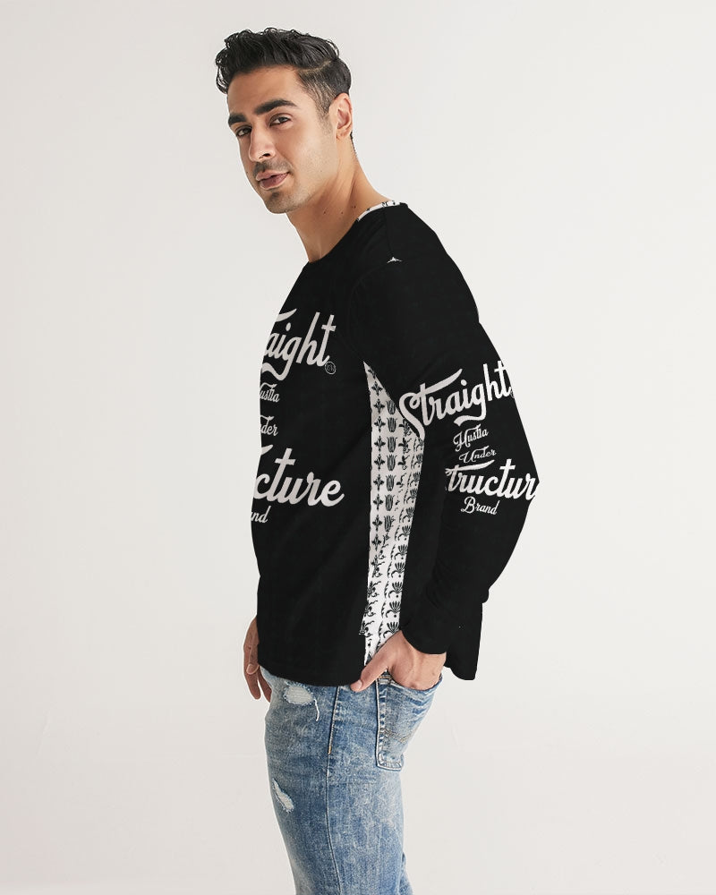 SHUS Brand Upscale Black Luxury Men's Long Sleeve Tee