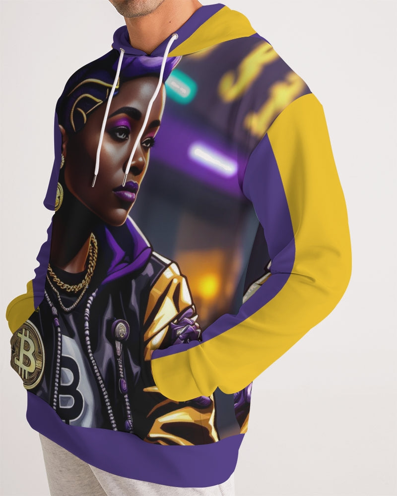 Bitcoin and The Lady in Purple Men's All-Over Print Hoodie