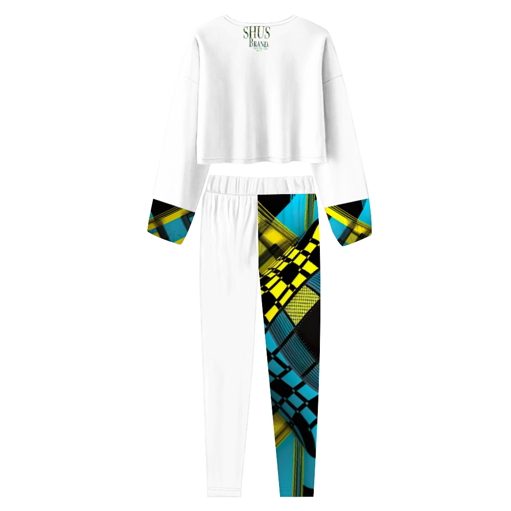 SHUS Brand luxury Women's Two Piece Outfits Long Sleeve Zipper Top and Trousers Set