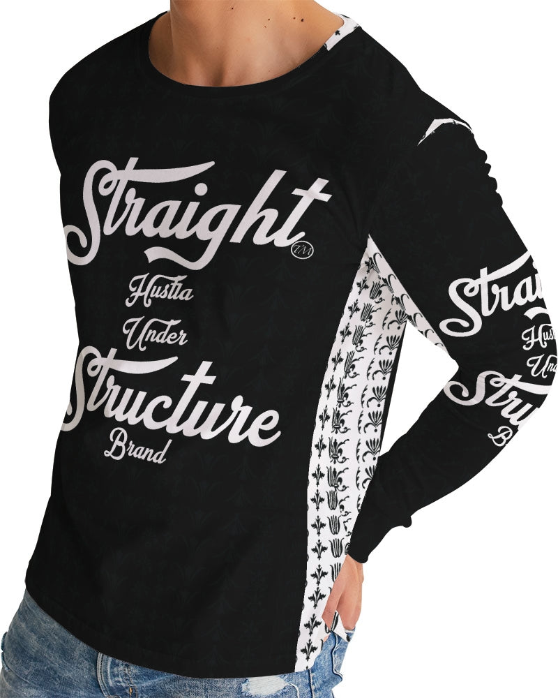 SHUS Brand Upscale Black Luxury Men's Long Sleeve Tee