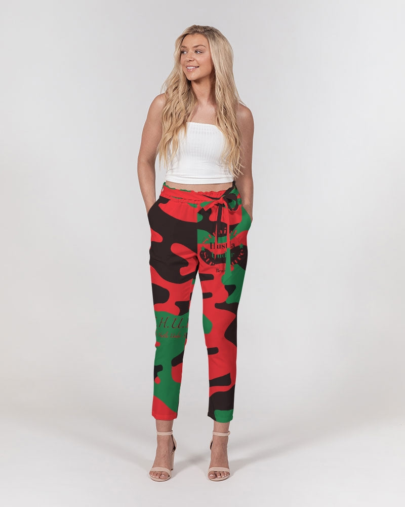 SHUS Brand RBG Camo Luxury Women's Belted Tapered Pants