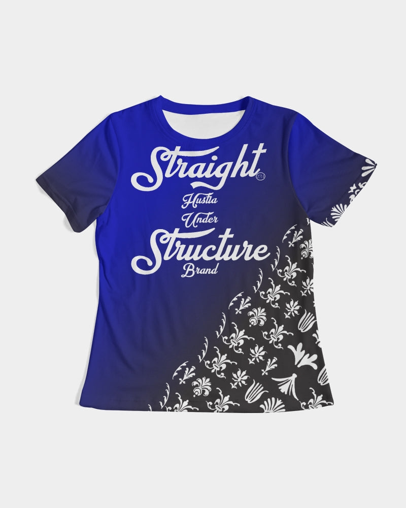 SHUS Brand luxury Designer Blue Black Women's Tee