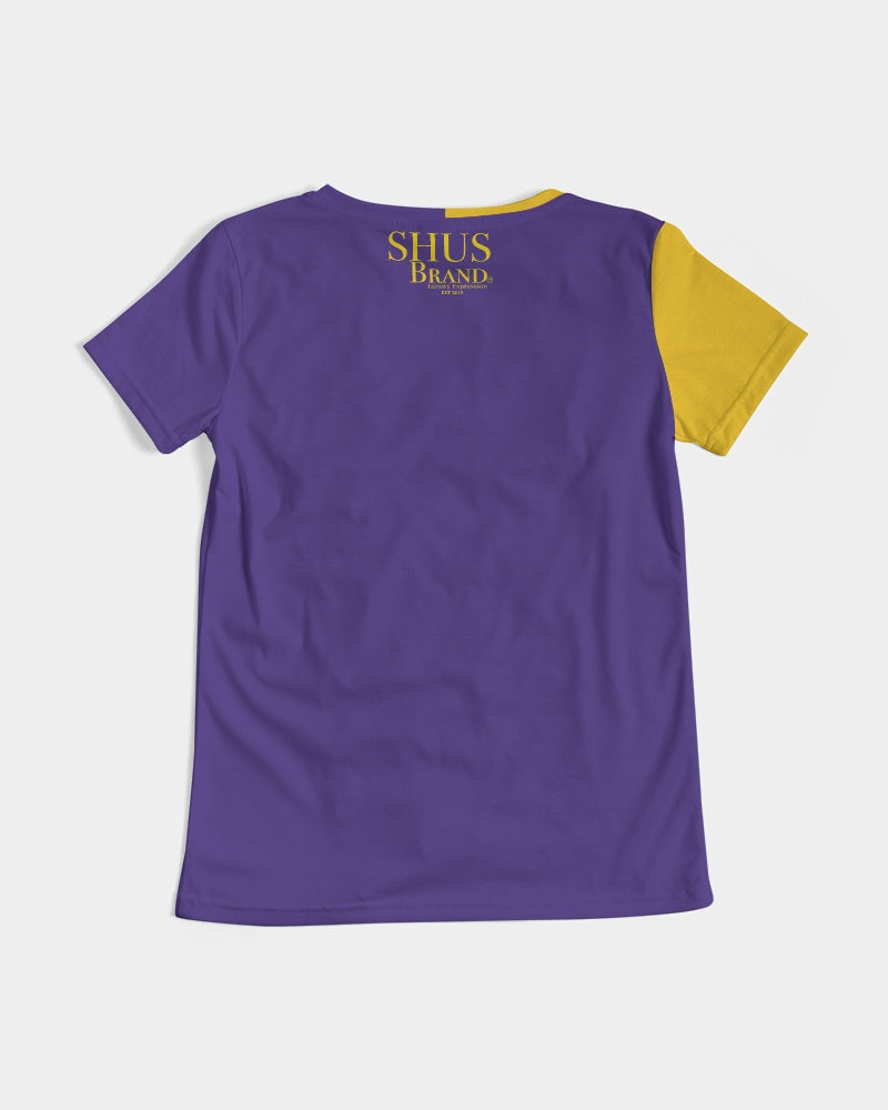 Bitcoin and The Lady in Purple Women's All-Over Print V-Neck Tee
