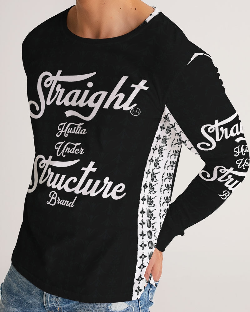 SHUS Brand Upscale Black Luxury Men's Long Sleeve Tee