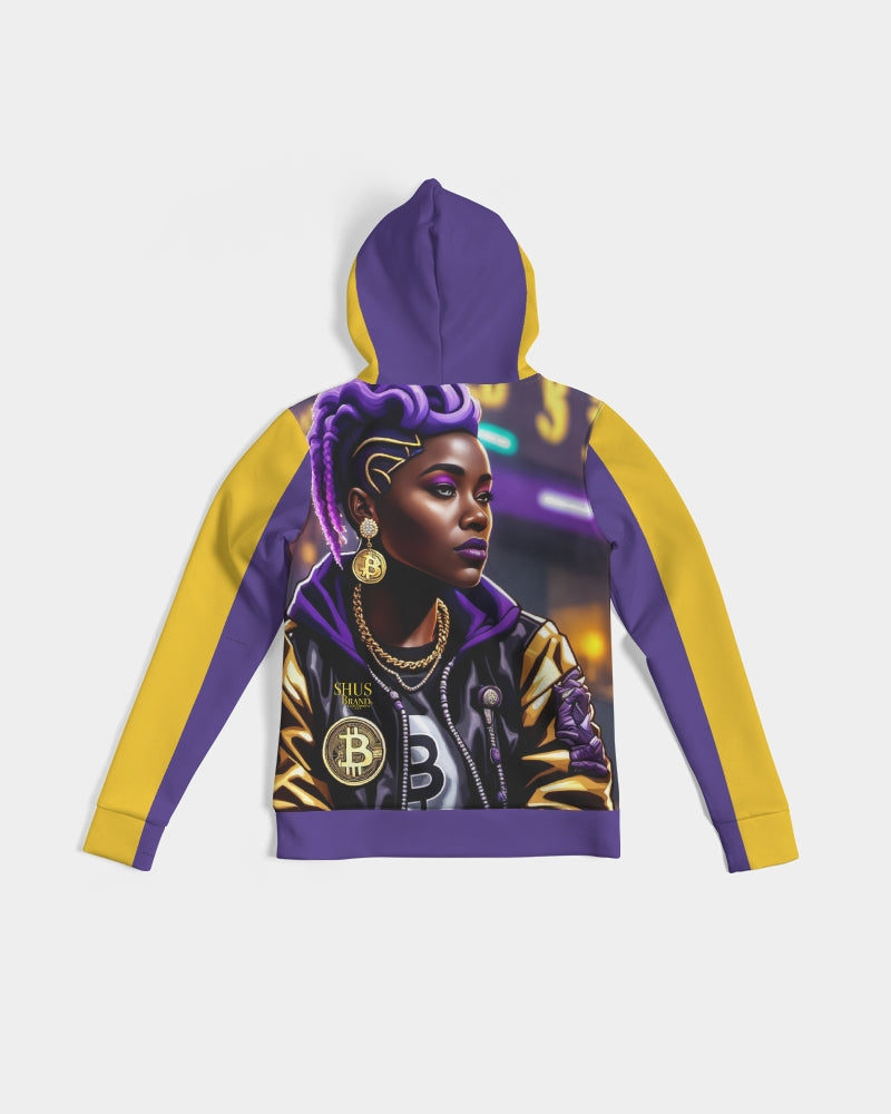 Bitcoin and The Lady in Purple Women's All-Over Print Hoodie