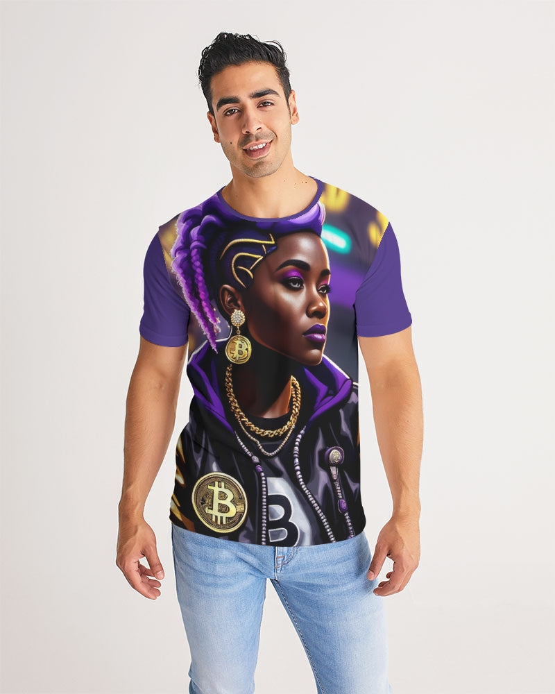 Bitcoin and The Lady in Purple Men's All-Over Print Tee