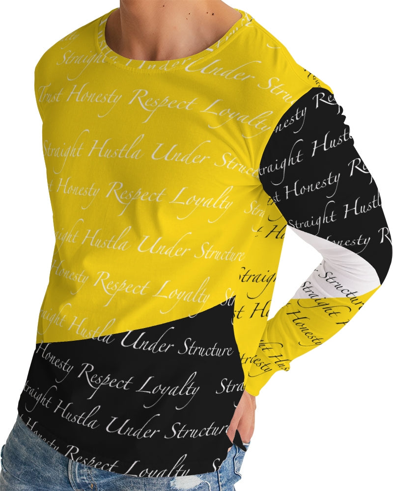 SHUS Brand Dripping Gold Men's luxury Long Sleeve Tee