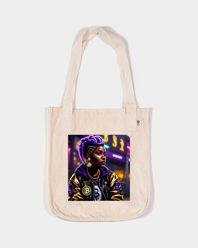 Bitcoin and The Lady in Purple Organic Cotton Canvas Market Tote | Econscious