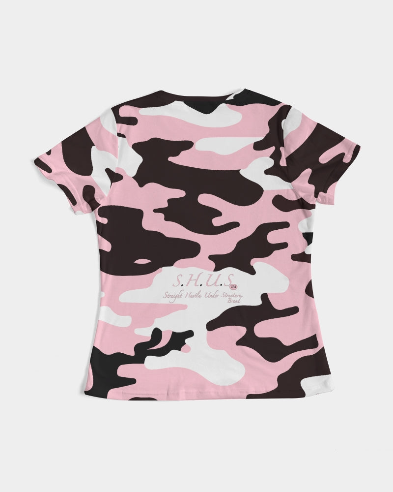 SHUS Brand Pink & Ready Camo Women's luxury Tee