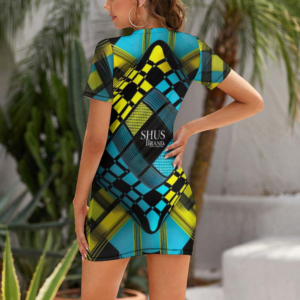 SHUS Brand luxury Women's Summer Short Dress Fashion Skirts