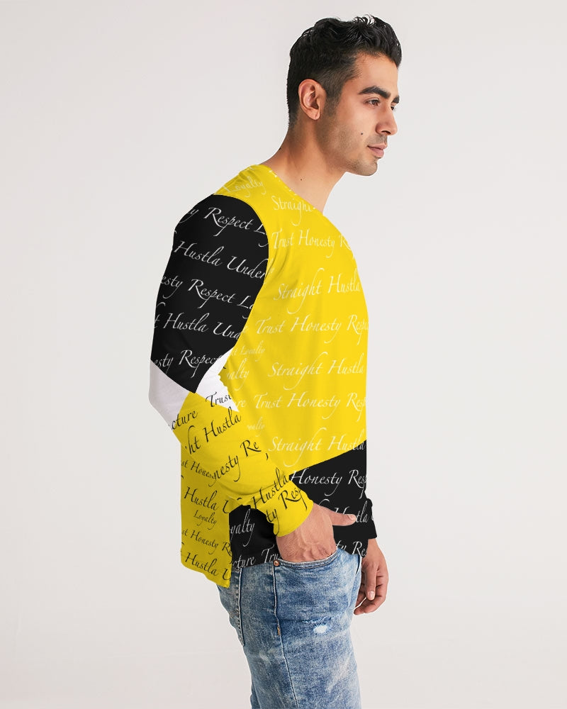 SHUS Brand Dripping Gold Men's luxury Long Sleeve Tee