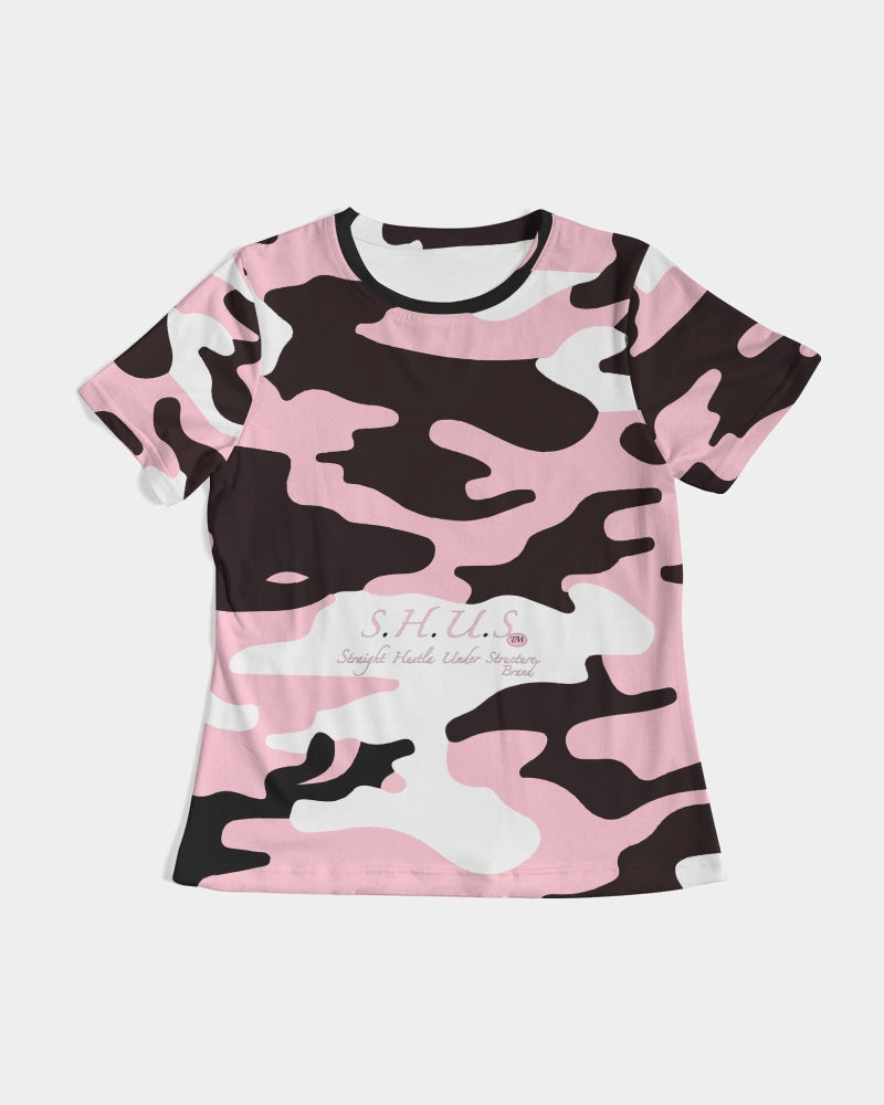 SHUS Brand Pink & Ready Camo Women's luxury Tee