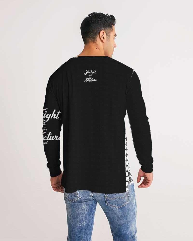 SHUS Brand Upscale Black Luxury Men's Long Sleeve Tee