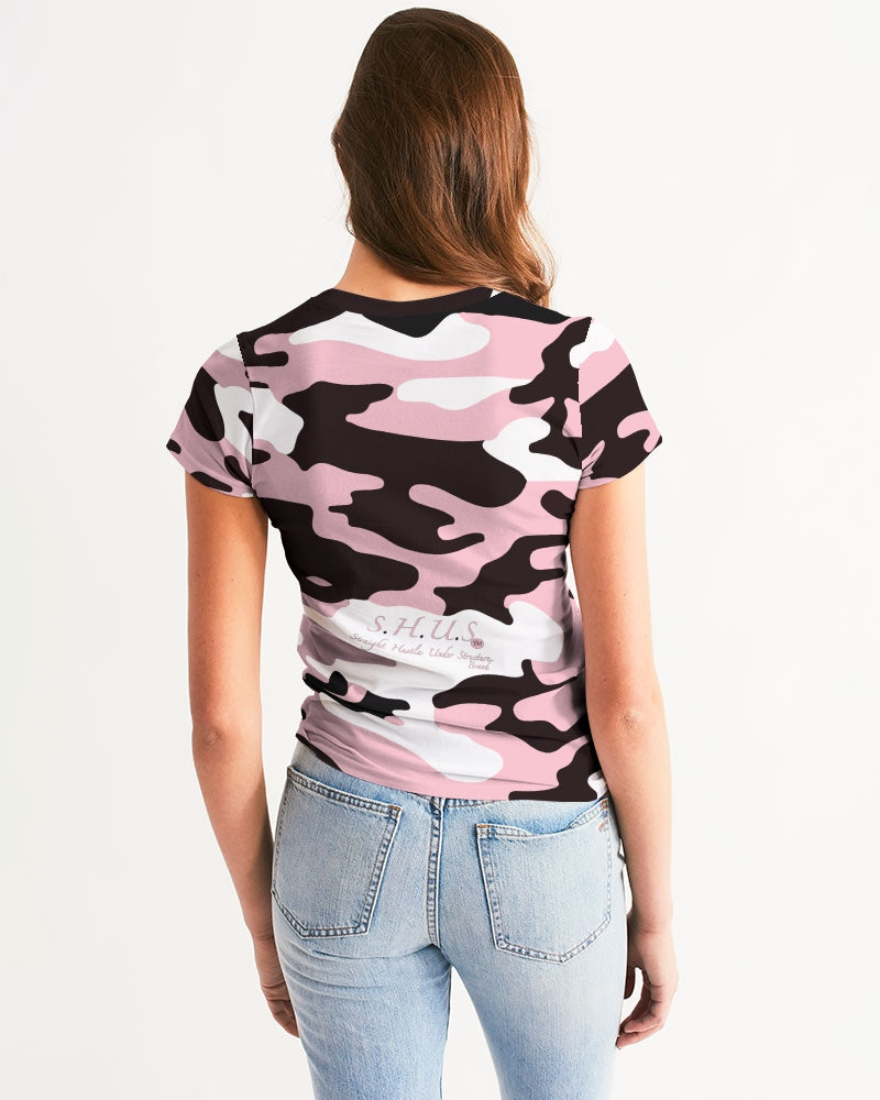 SHUS Brand Pink & Ready Camo Women's luxury Tee