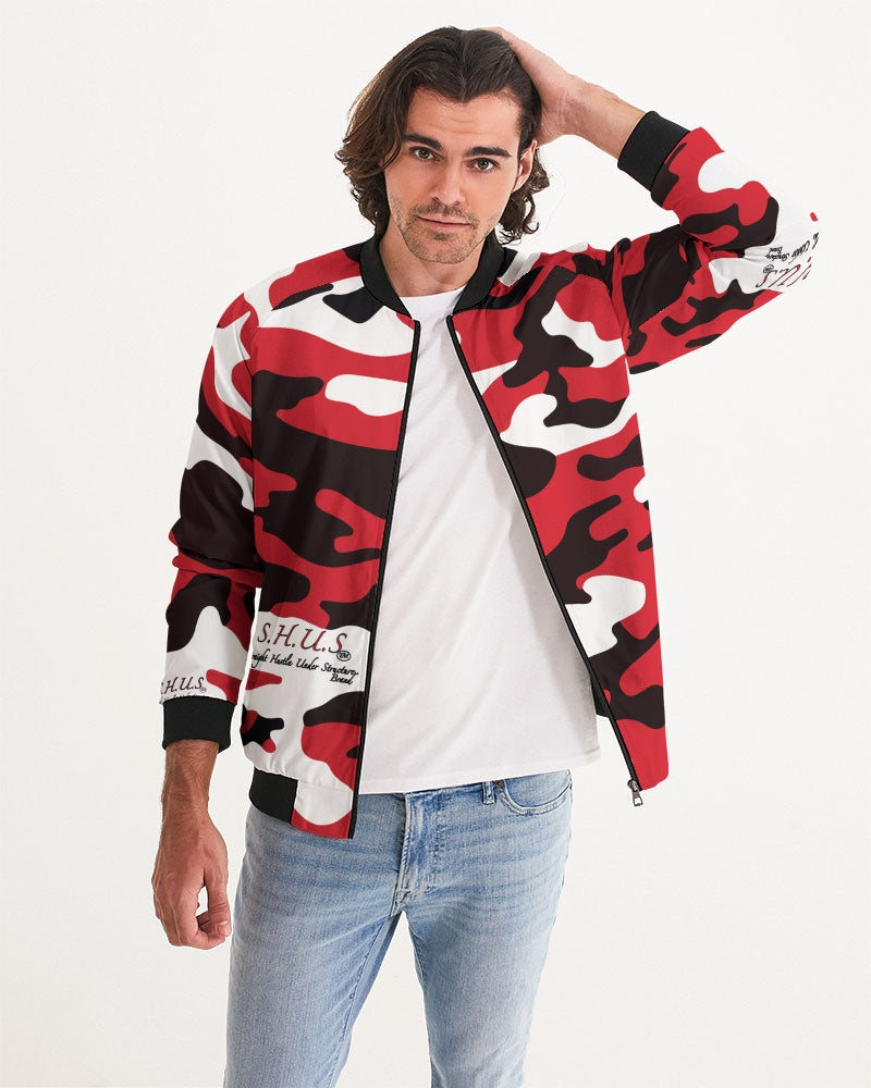Red Camo Luxury Men's Bomber Jacket