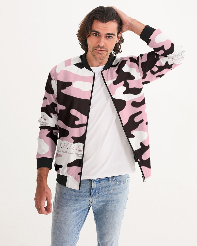 SHUS Brand Pink & Ready Camo  Men's luxury Bomber Jacket