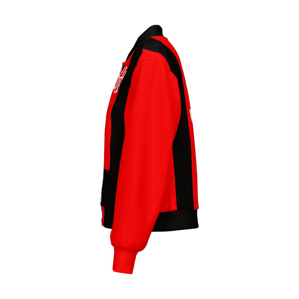 Women's Double Layered Bomber Sports Jacket-Techno Scuba Knit