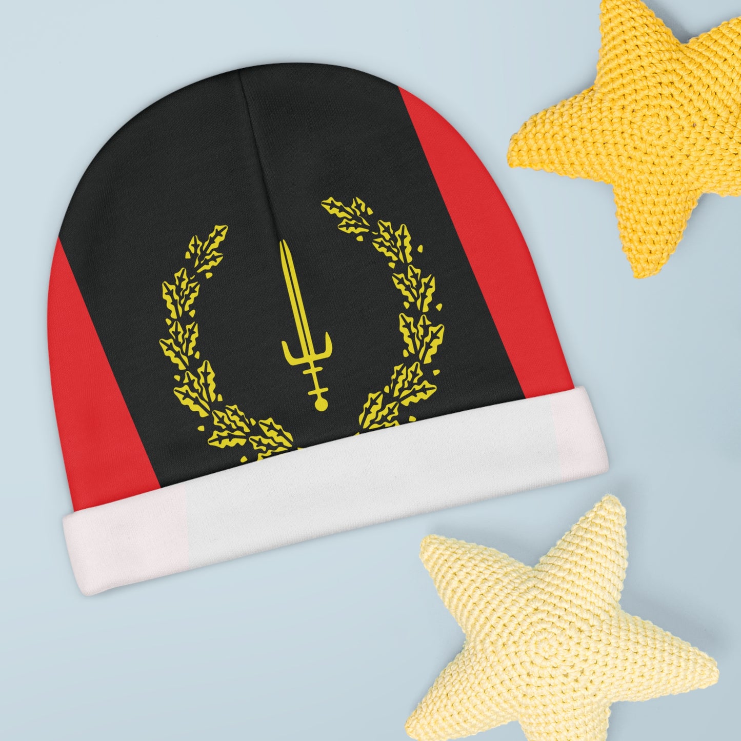 The Black American Heritage flag Bold "Baby Beanie", Stylish Infant Hat, Unique Baby Gift, Newborn Beanie, Trendy Baby Outfit, Customized Baby Wear