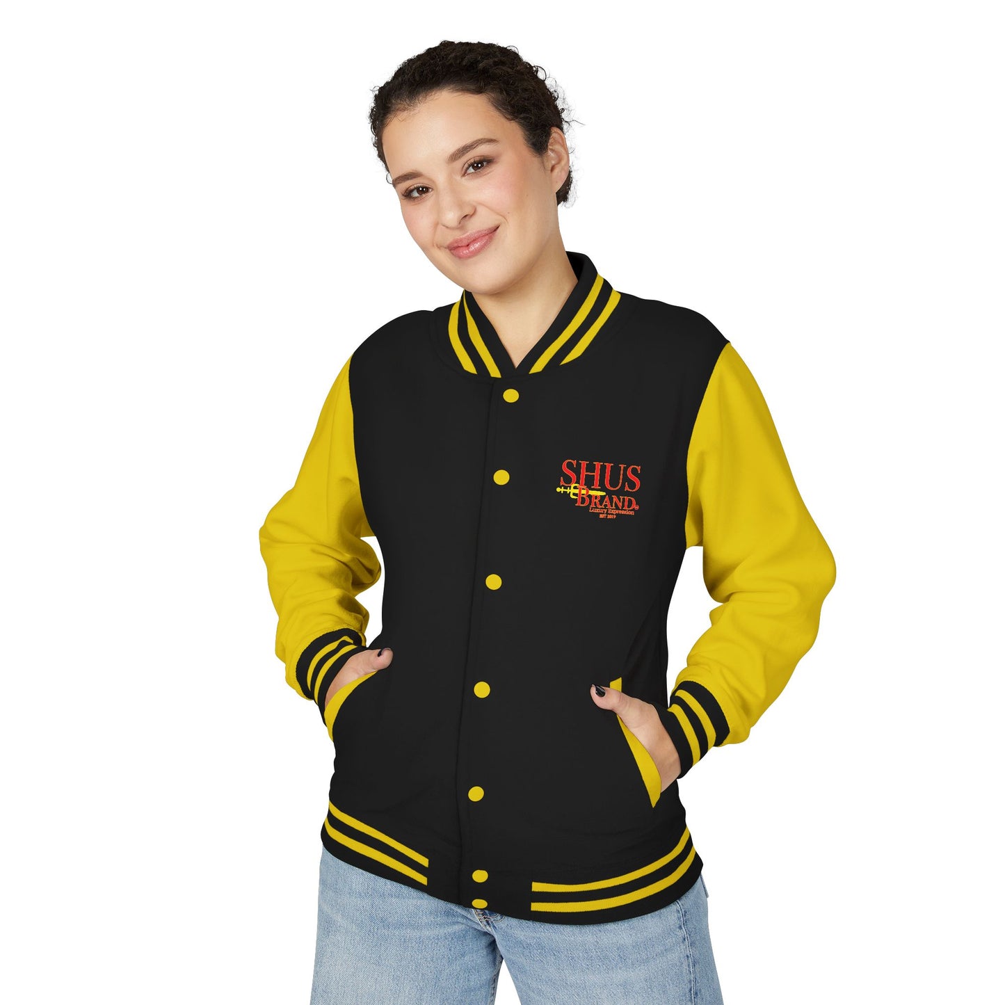 The Black American Heritage flag V2 Unisex Heavyweight Letterman Jacket