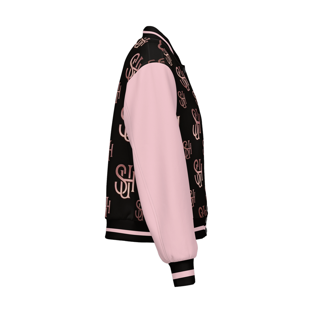 Pink Logo Women's Warm-Up Fill Bomber Jacket