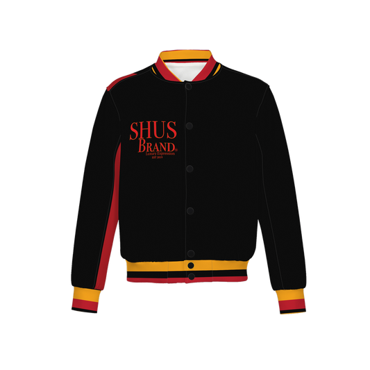 Black American Heritage Flag Men's Double Layered Bomber Sports Jacket-Techno Scuba Knit