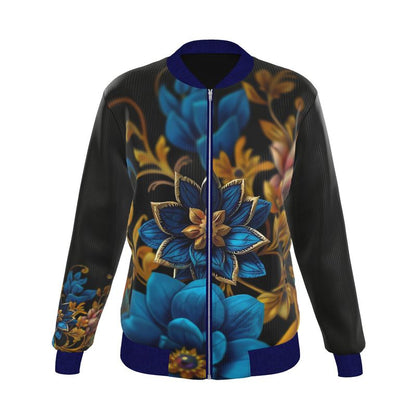 SHUS Brand Women's Reversible 100%  Silk Bomber Jacket