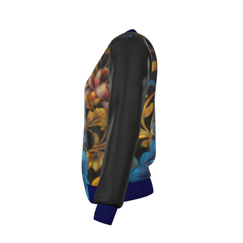 SHUS Brand Women's Reversible 100%  Silk Bomber Jacket