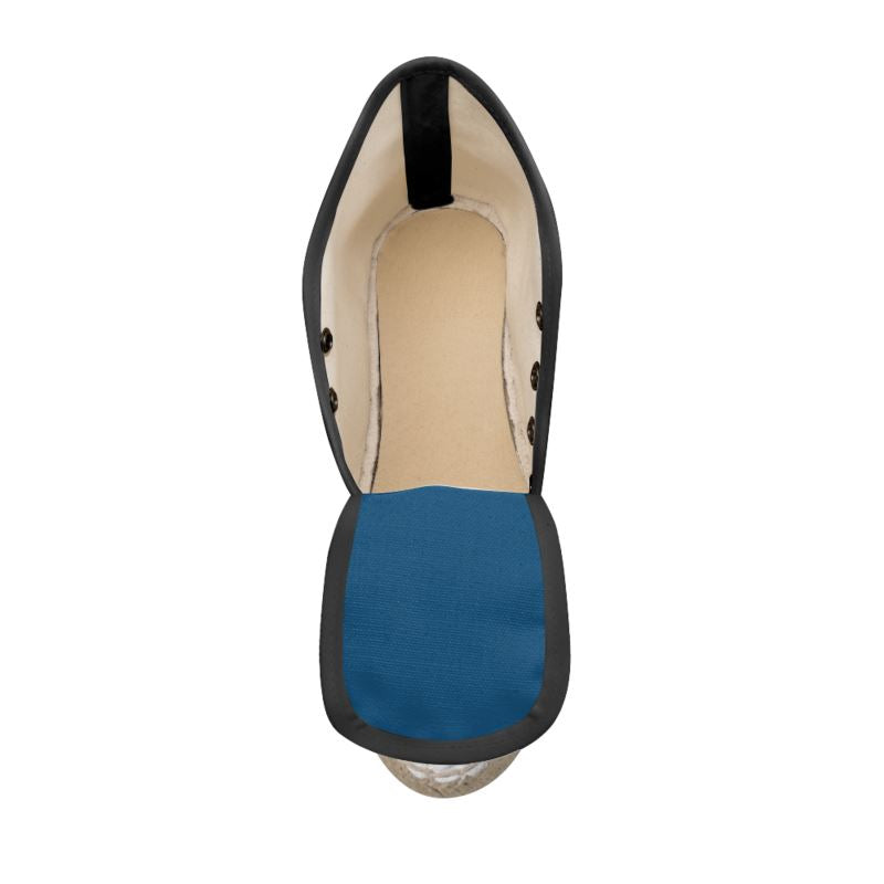 SHUS Brand Ladies luxury Wedge Espadrilles "BLUE"