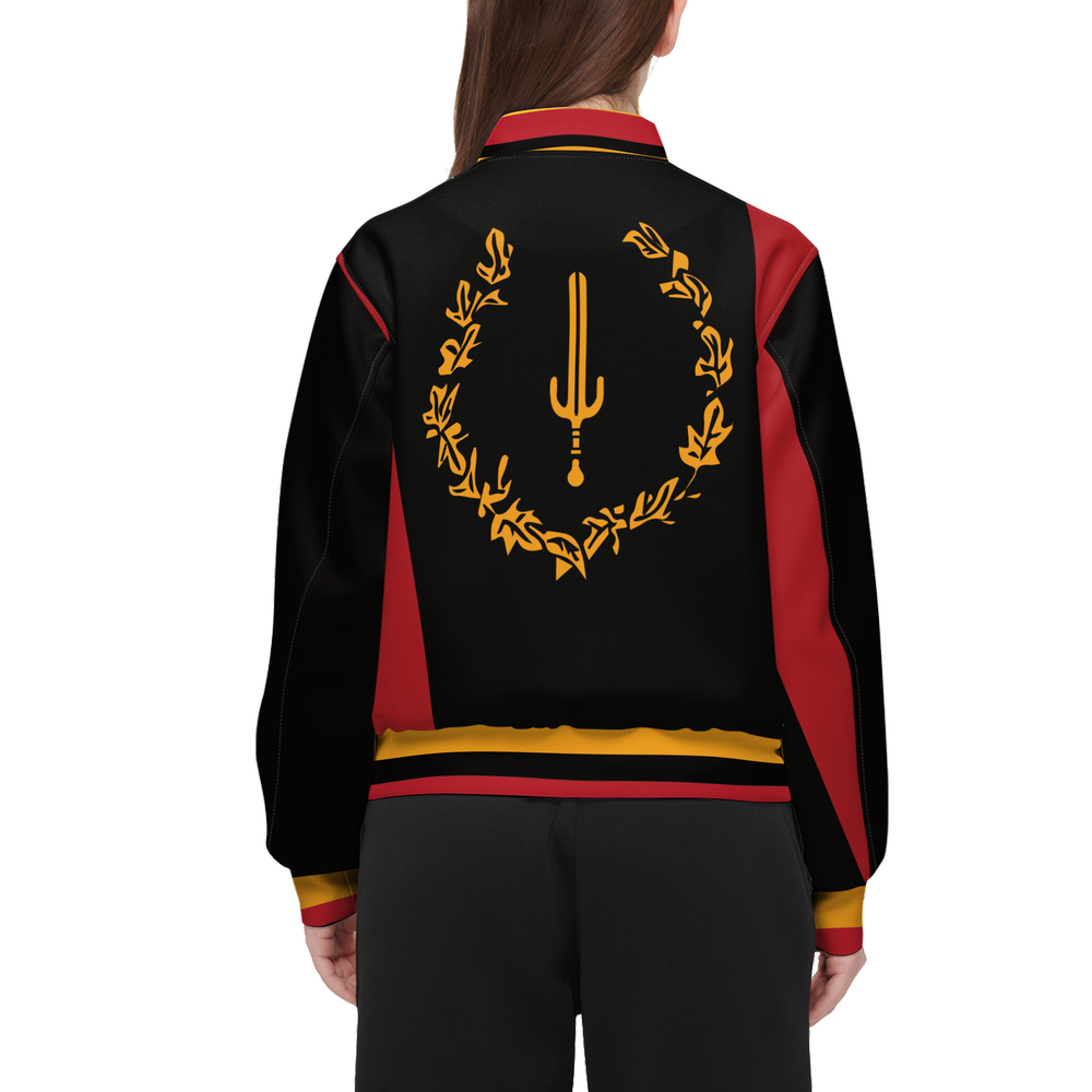 Black American Heritage Flag Women's Warm-Up  Fill Bomber Jacket