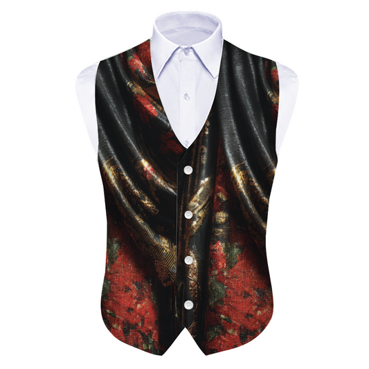 SHUS Brand Luxury Men Suit Vest Jacket, The wrinkle wave look