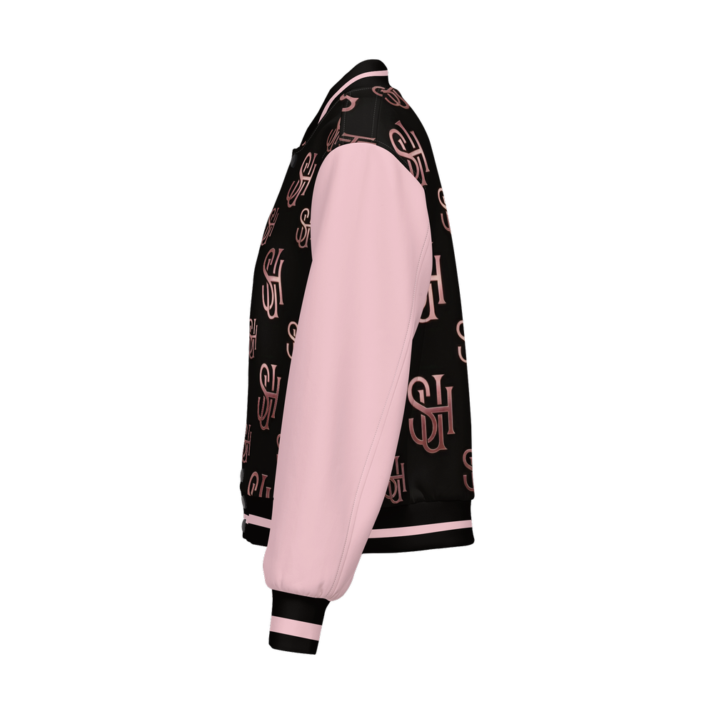 Pink Logo Women's Warm-Up Fill Bomber Jacket